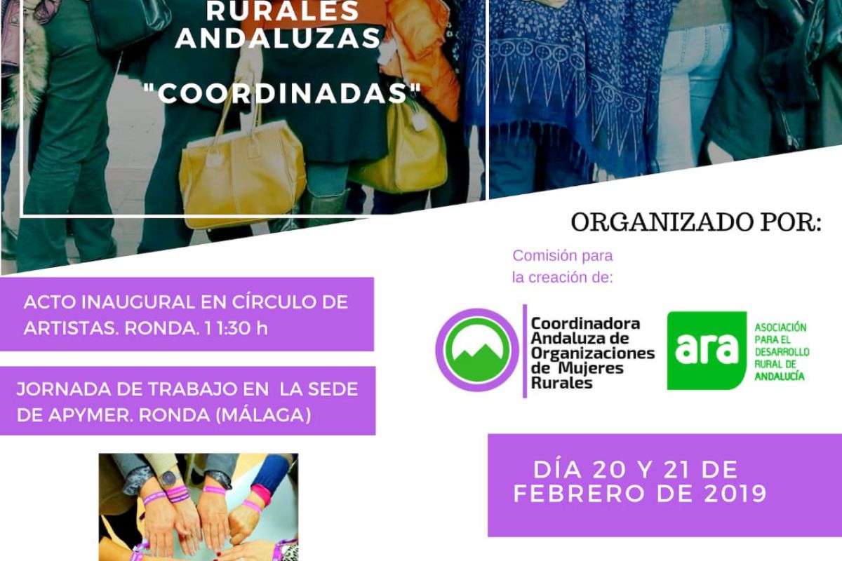    Ronda acoge los días 20 y 21 de febrero un Encuentro de Organizaciones de Mujeres Rurales Andaluzas