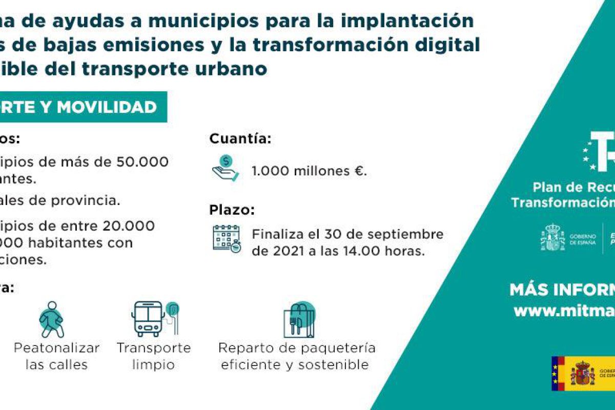 Publicada la convocatoria para repartir 1.000 millones de euros de los fondos NextGenerationEU entre los Ayuntamientos