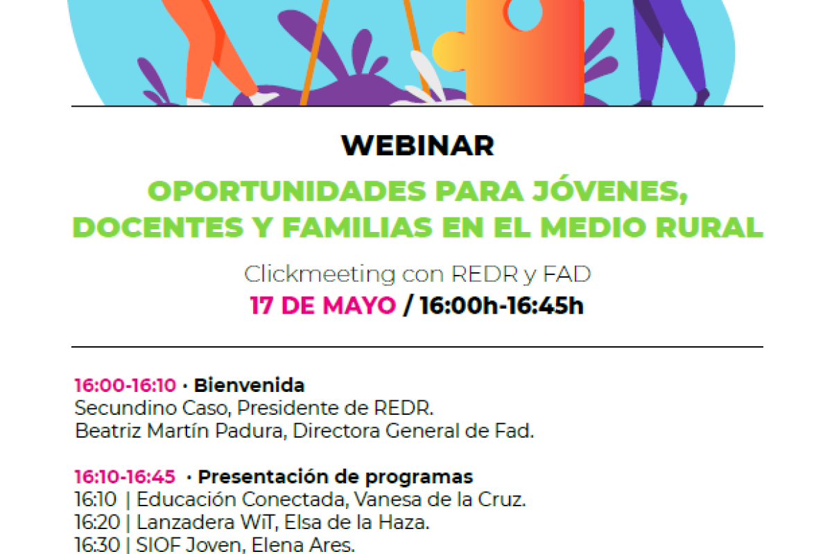 Fad y la REDR organizan un webinar para visibilizar diferentes iniciativas para el medio rural