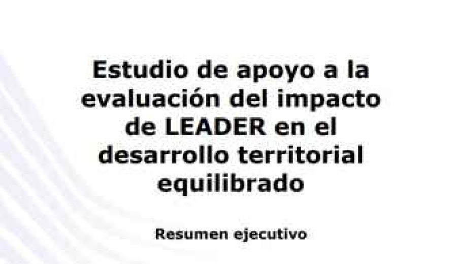 Resumen ejecutivo del “Estudio de apoyo a la evaluación del impacto de LEADER en el desarrollo territorial equilibrado”