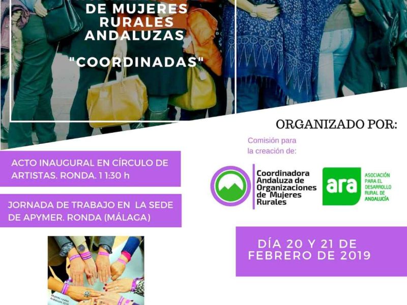    Ronda acoge los días 20 y 21 de febrero un Encuentro de Organizaciones de Mujeres Rurales Andaluzas