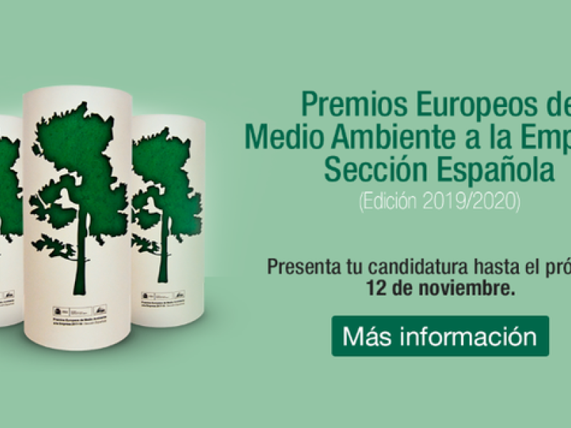 Abierto el plazo para presentar candidaturas a la sección española de los Premios Europeos de Medio Ambiente a la Empresa, que coordina la Fundación Biodiversidad