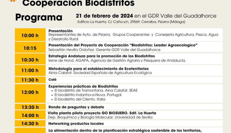 Jornada de lanzamiento del proyecto “Biodistritos, LEADER agroecológico”