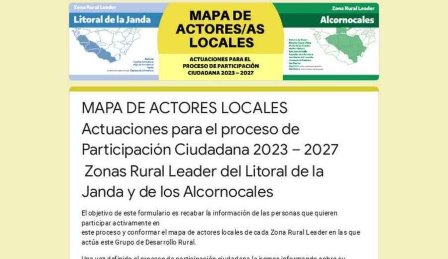 El GDR Litoral de la Janda y de Los Alcornocales inicia la elaboración de su Estrategia 2023-2027 conformando el mapa de actores locales