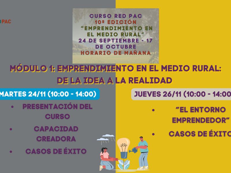 Red PAC: cursos de emprendimiento en el medio rural