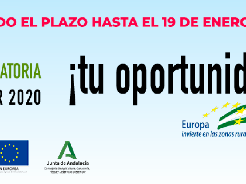 Ampliado el plazo de presentación de proyectos a la convocatoria LEADER 2020