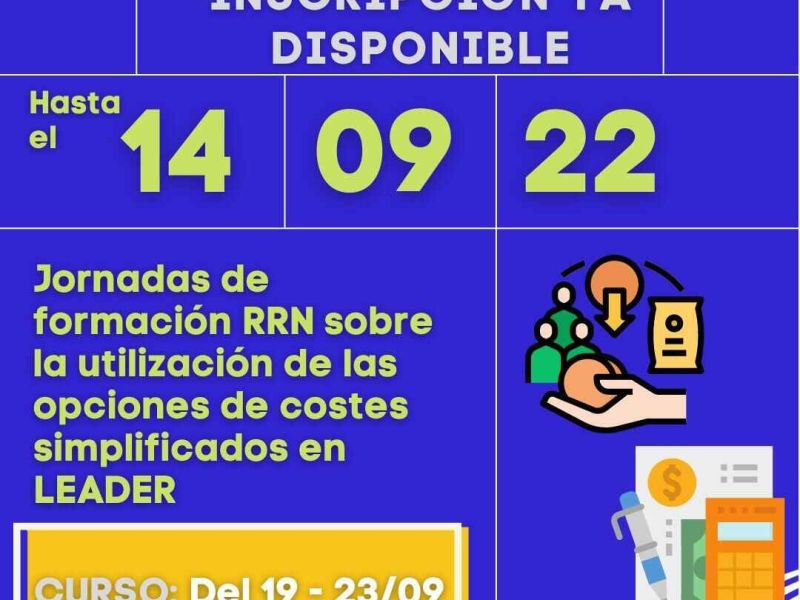 Abierto el plazo de inscripción del curso Costes Simplificados de la Red Rural Nacional