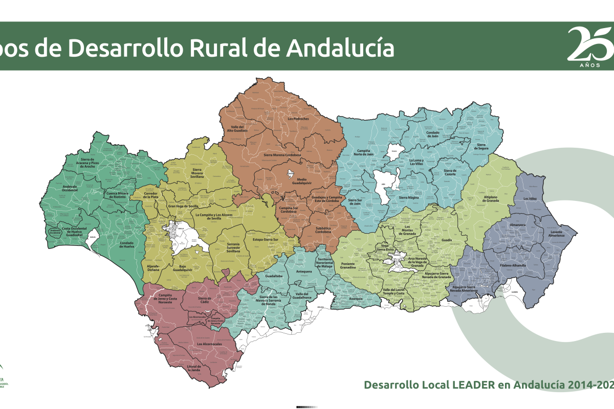 ARA elabora mapas de los territorios LEADER de Andalucía 2014-2020