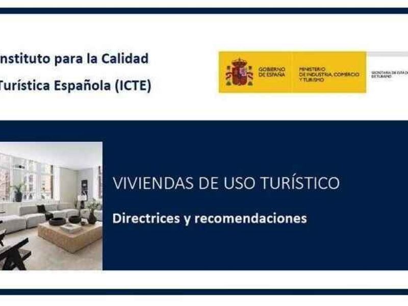 Turismo publica una guía de recomendaciones frente al COVID-19 para Viviendas de Uso Turístico