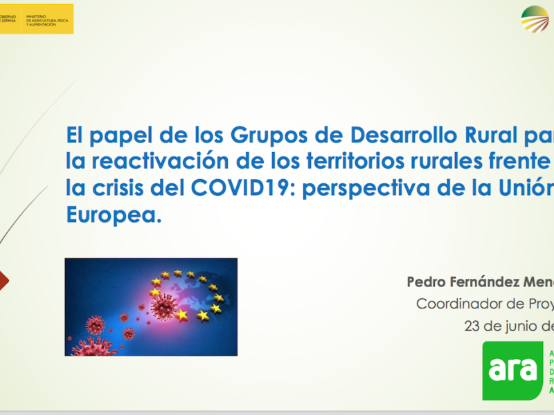 Seminario web “El papel de los Grupos de Acción Local para la reactivación de los territorios rurales frente a la crisis del COVID19”