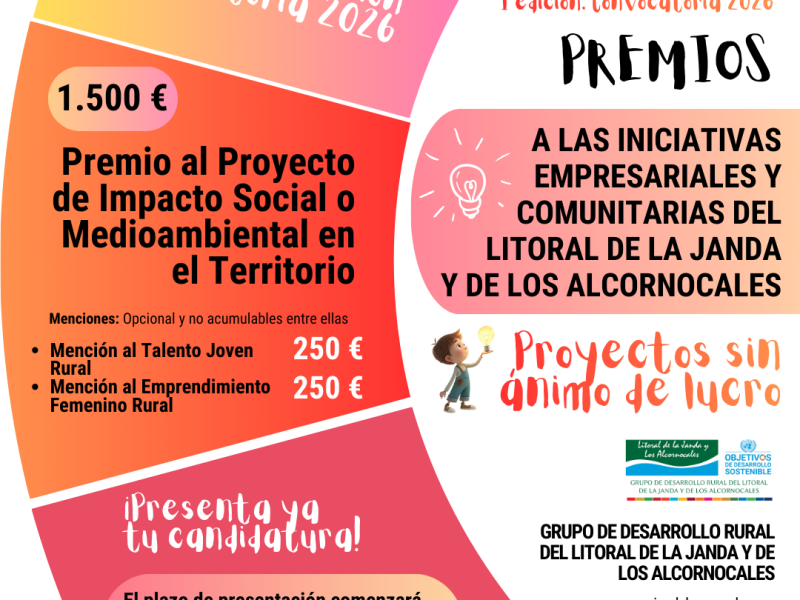 Litoral de la Janda y de Los Alcornocales lanza los I Premios a Iniciativas Empresariales y Comunitarias