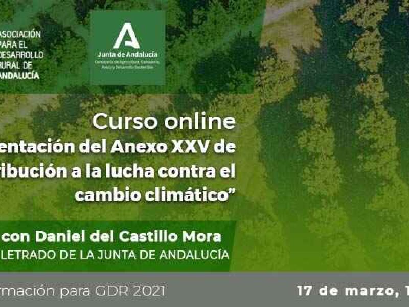 Curso online: “GDR y Medioambiente: Cumplimentación del ANEXO XXV relativo al Informe de Contribución a la lucha contra el cambio climático”