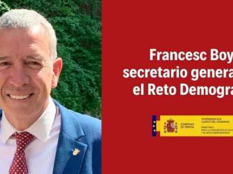El Consejo de Ministros nombra a Francesc Boya secretario general para el Reto Demográfico