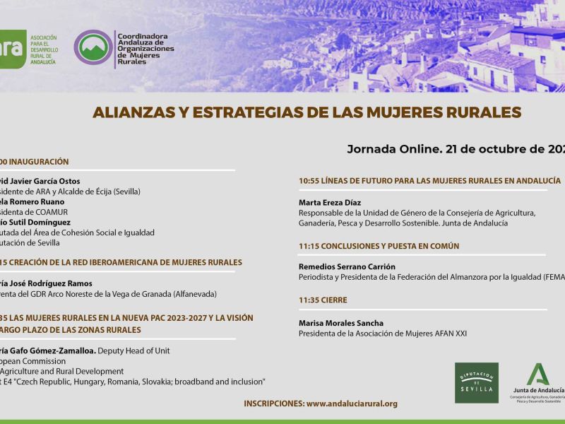 Inscríbete en la jornada online “Alianzas y Estrategias de las Mujeres Rurales” de ARA y COAMUR