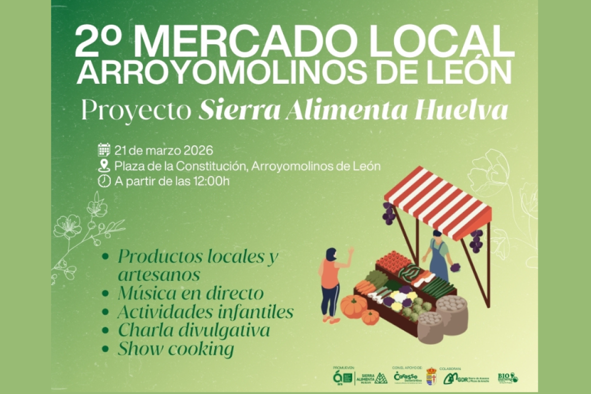 Arroyomolinos de León acoge el segundo Mercado Local del proyecto SierraAlimenta Huelva