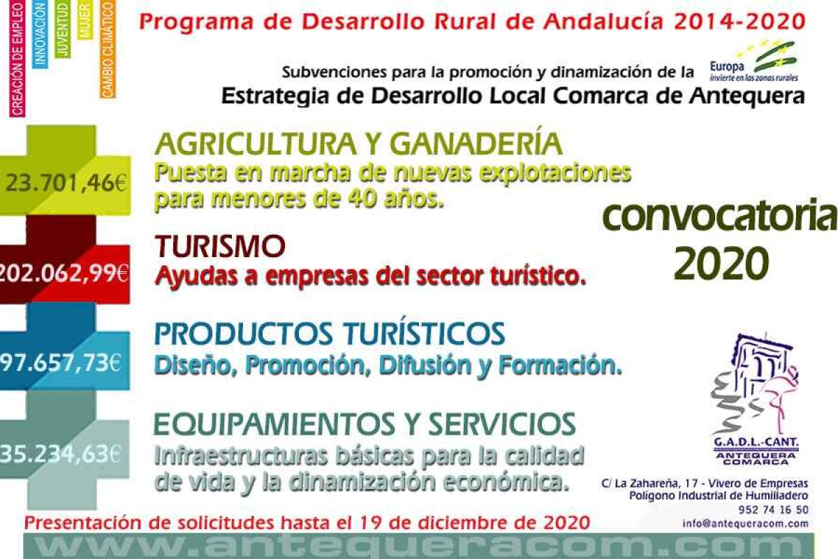 Abierta la convocatoria LEADER del GDR Antequera con 460.000€ en ayudas