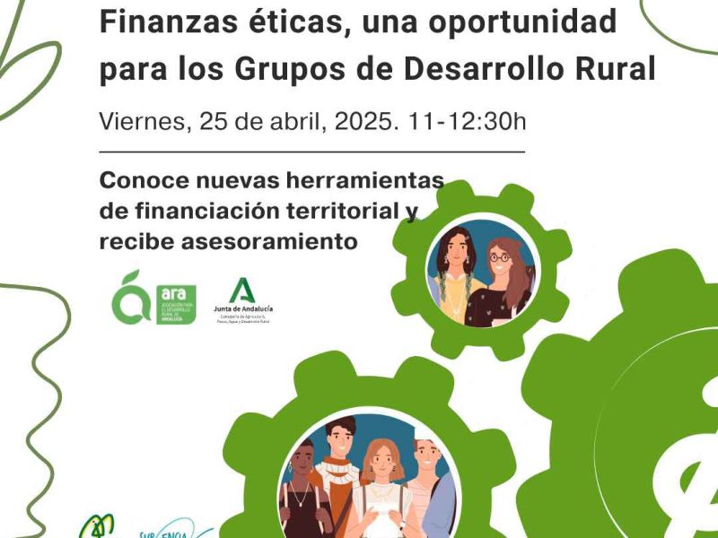 ARA organiza un seminario web sobre finanzas éticas y desarrollo rural