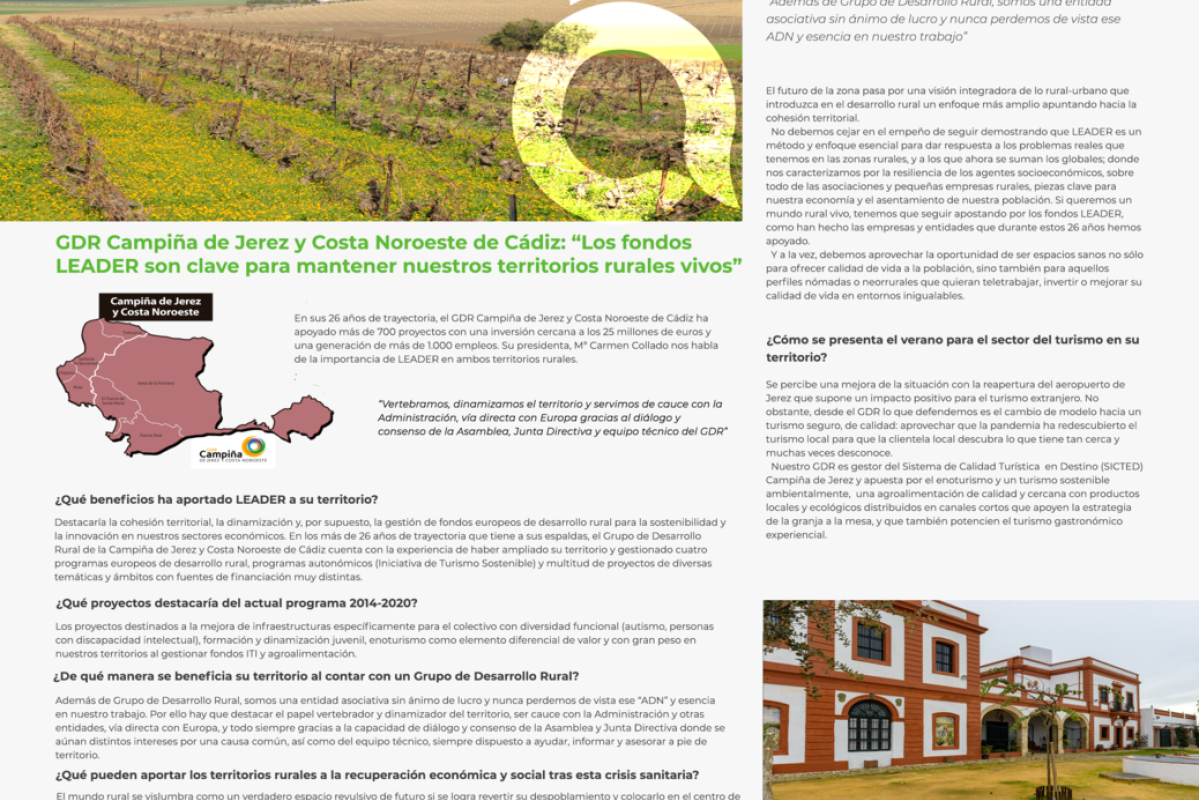 GDR Campiña de Jerez y Costa Noroeste de Cádiz: “Los fondos LEADER son clave para mantener nuestros territorios rurales vivos”
