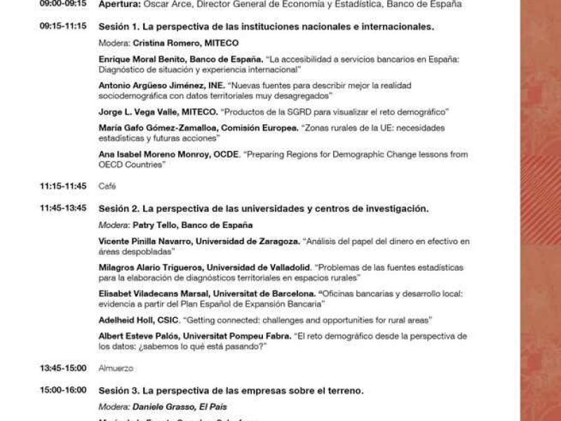 Jornada “El reto demográfico, la despoblación rural y los datos”