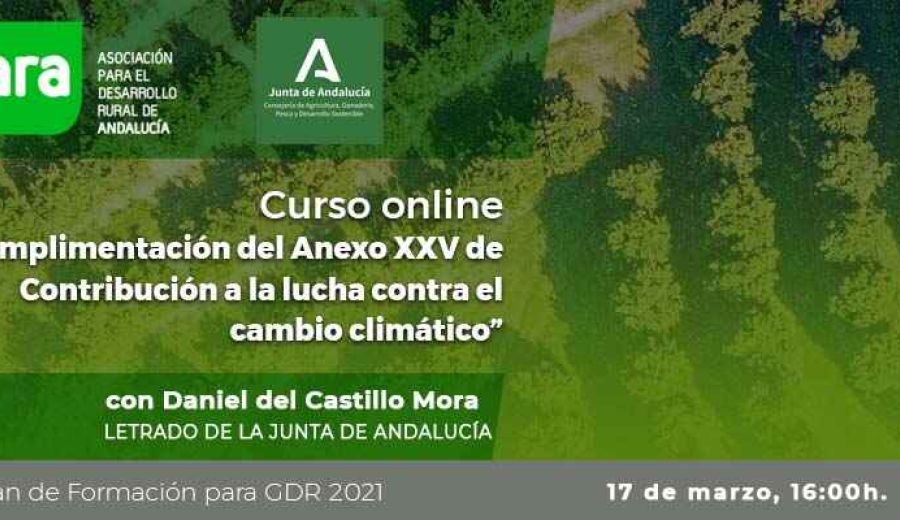 Curso online: “GDR y Medioambiente: Cumplimentación del ANEXO XXV relativo al Informe de Contribución a la lucha contra el cambio climático”