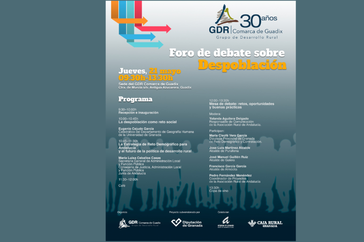 El GDR Comarca de Guadix organiza un foro de debate sobre despoblación