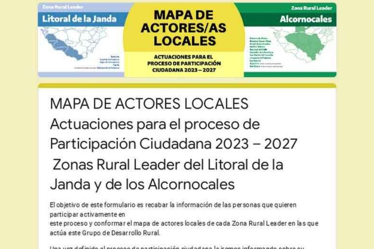 El GDR Litoral de la Janda y de Los Alcornocales inicia la elaboración de su Estrategia 2023-2027 conformando el mapa de actores locales