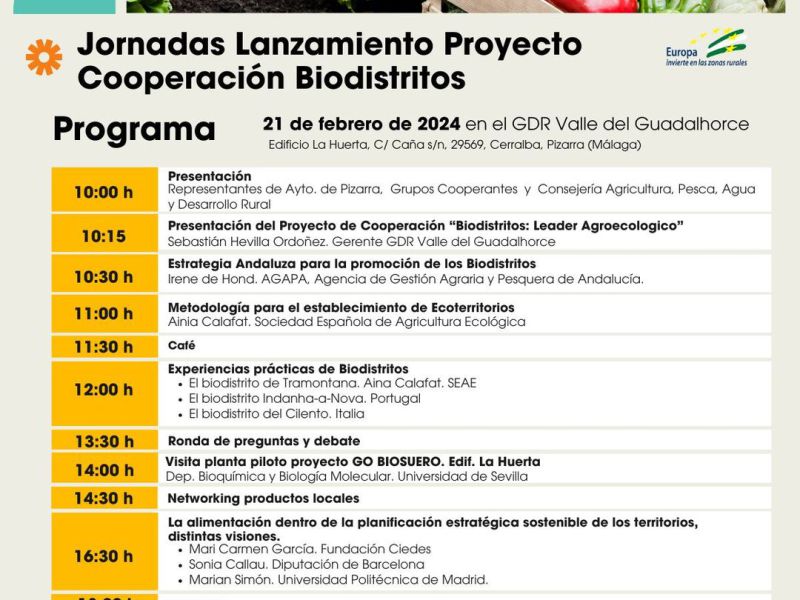 Jornada de lanzamiento del proyecto “Biodistritos, LEADER agroecológico”