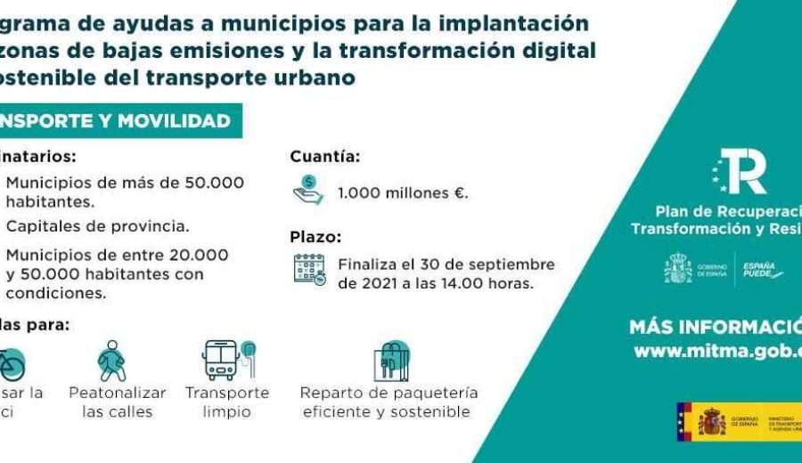 Publicada la convocatoria para repartir 1.000 millones de euros de los fondos NextGenerationEU entre los Ayuntamientos