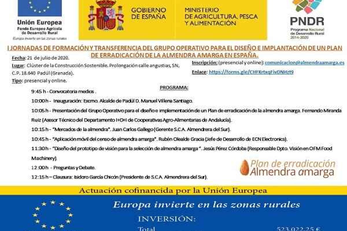 Padul (Granada) será el epicentro de la tecnología del sector de la almendra el 21 de julio