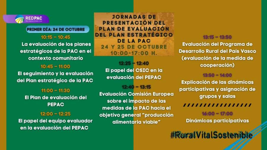 Jornadas de presentación del Plan de evaluación del Plan Estratégico de la PAC
