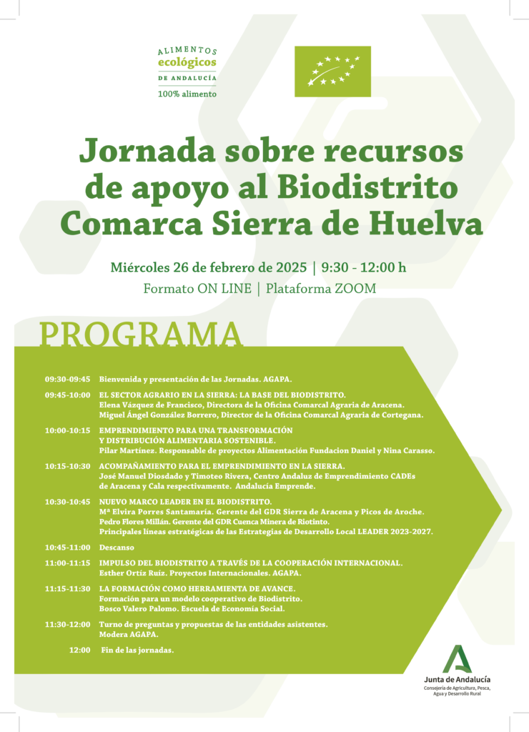 Descubre cómo LEADER puede apoyar los proyectos de Biodistritos Asociación para el Desarrollo Rural de Andalucía Jornadas recursos 26 02