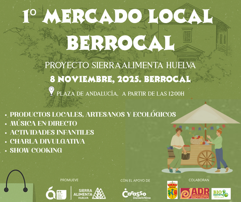 SierraAlimenta Huelva empieza a dar sus frutos con el I Mercado Local en Berrocal Asociación para el Desarrollo Rural de Andalucía proyecto SierraAlimenta Huelva 1
